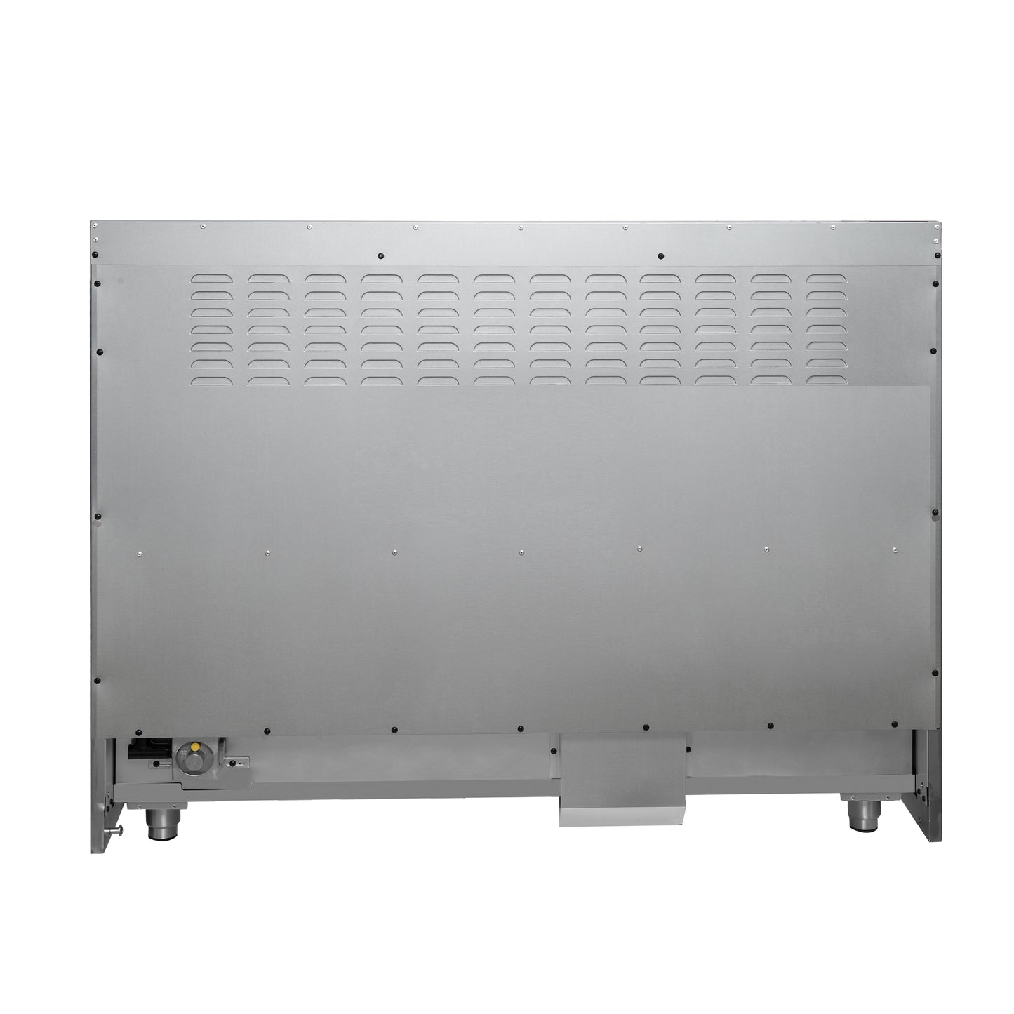 Forno Galiano 48-Inch Freestanding Dual Fuel Range, 8 Burners, Double Convection Ovens, Red Doors