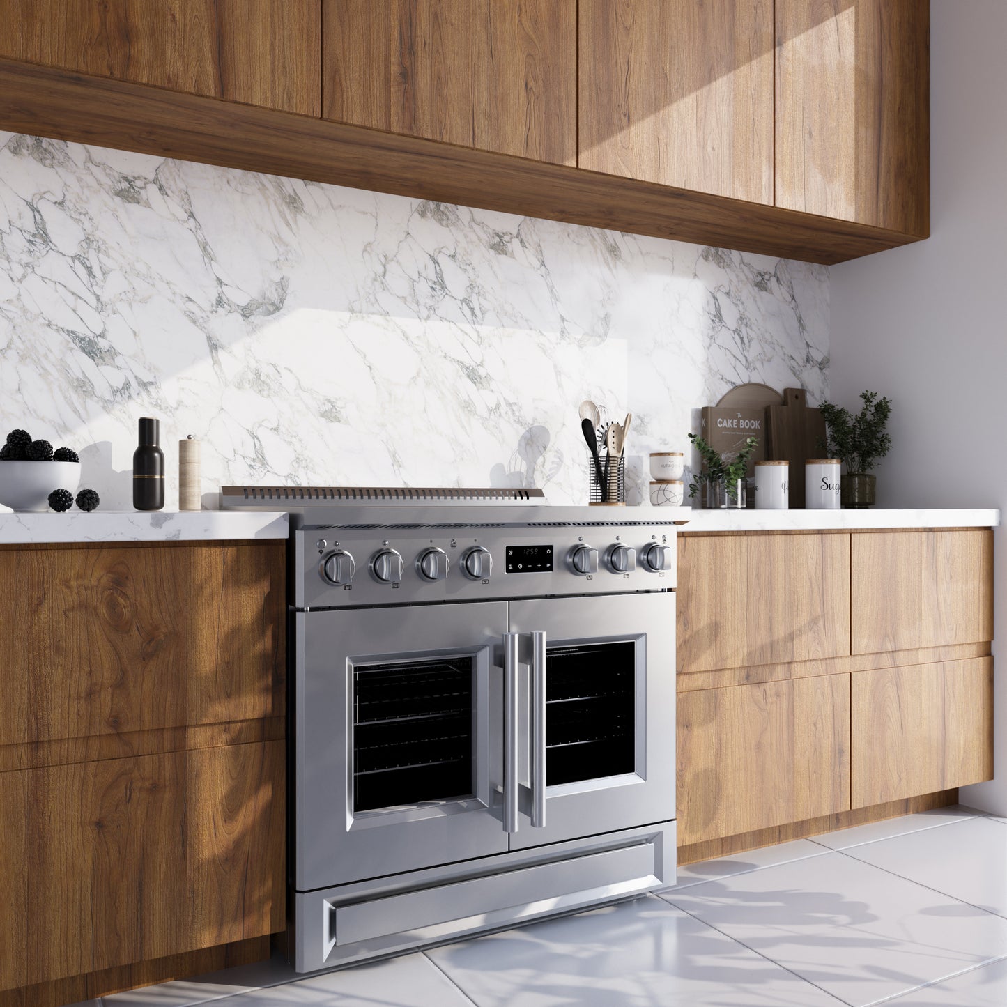 Forno Torino 36 Inch French Door Induction Range with Air Fryer and True Convection Oven