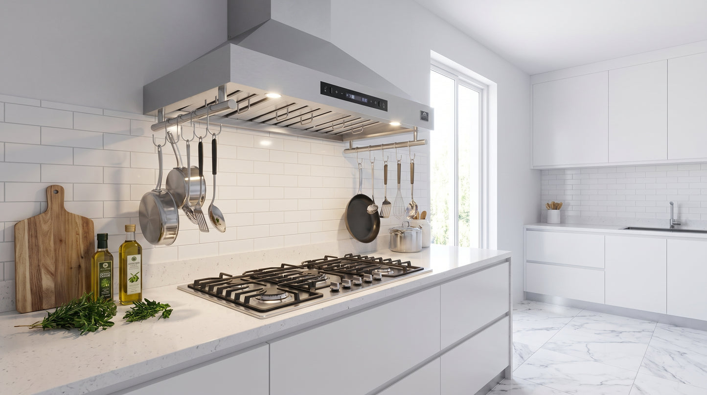 Forno Venezia 36 Inch Wall-Mounted Range Hood with Touch Controls and Baffle Filters
