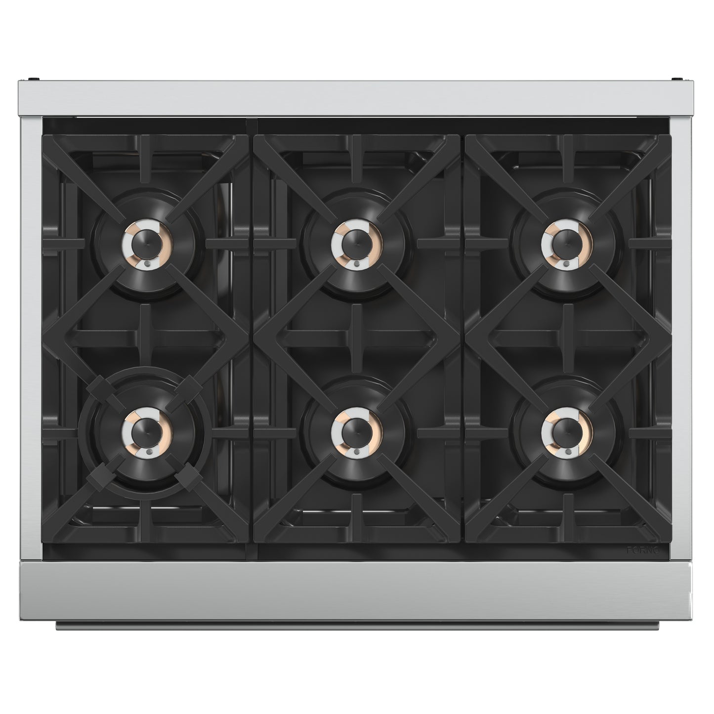 Forno Capriasca 36-Inch Gas Range, Stainless Steel, 6 Brass Burners, 120,000 BTU, Convection Oven, Energy Efficient