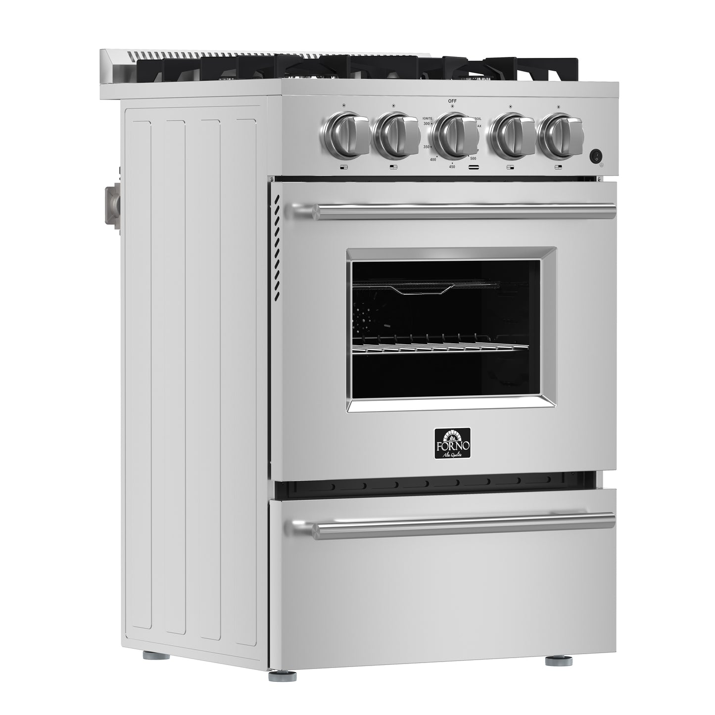 Forno Breno 24-Inch Freestanding Gas Range, Plug Included, Energy Efficient