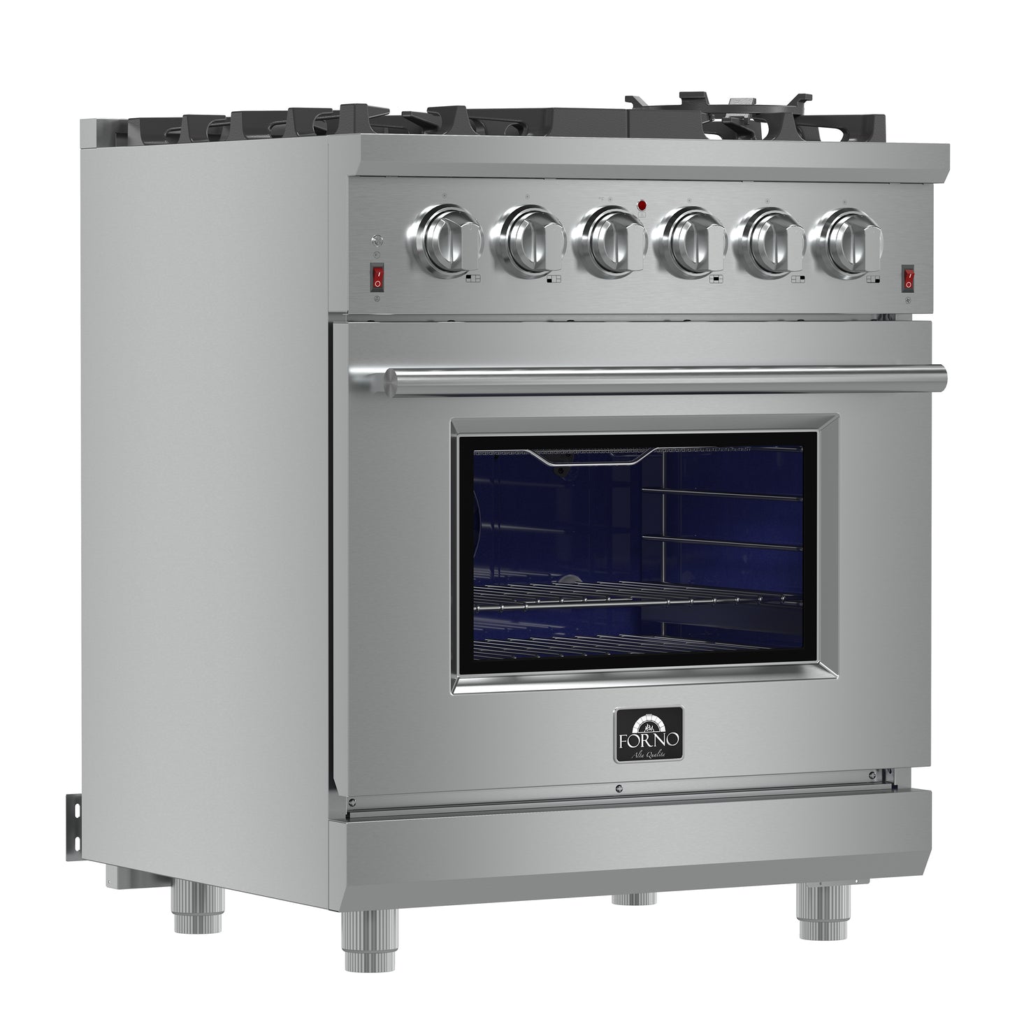 Forno Massimo 30-Inch Freestanding Gas Range, 5 Burners, True Convection Oven
