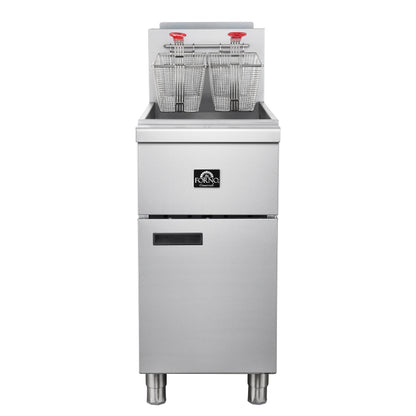 Forno Commerciale Natural Gas Deep Fryer, 4 Burners 120,000 BTU, 50 lbs Oil Capacity