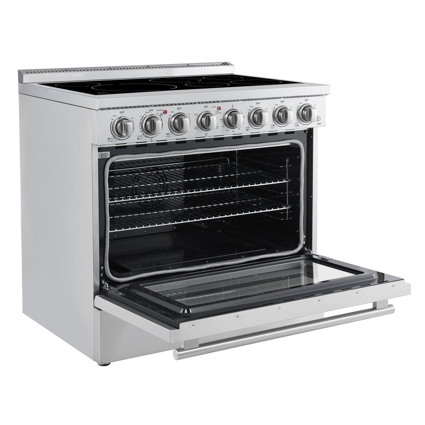 Forno Paolo 36 Inch Freestanding Electric Range, Stainless Steel, 5.44 cu.ft, True Convection Oven, Energy Efficient