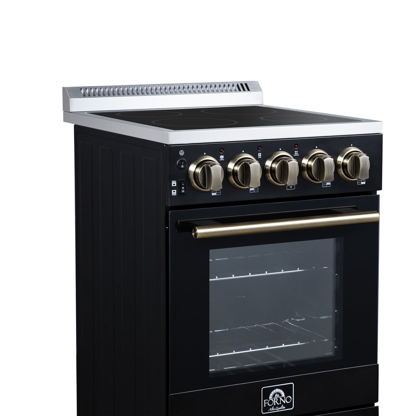 Forno Pallerano 20 Inch Freestanding Electric Range in Black, Canada Version, Plug and Cord Included