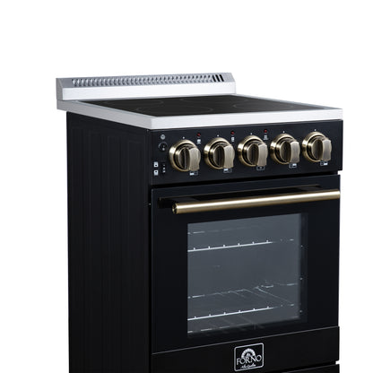Forno Pallerano 20 Inch Freestanding Electric Range in Black, Canada Version, Plug and Cord Included