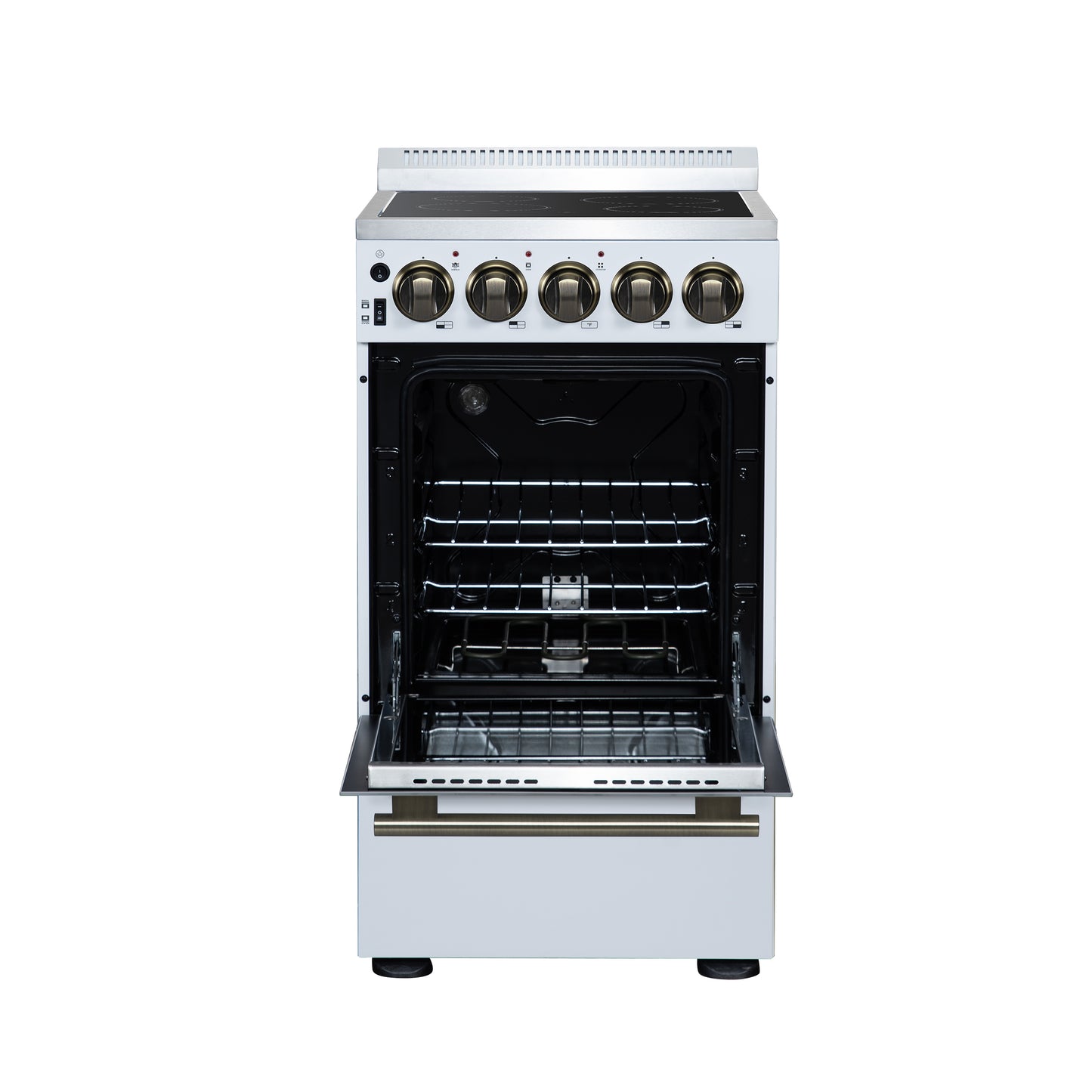 Forno Pallerano 20 Inch Freestanding Electric Range in White, Canada Version, Plug and Cord Included