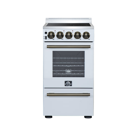 Forno Pallerano 20 Inch Freestanding Electric Range in White, Canada Version, Plug and Cord Included