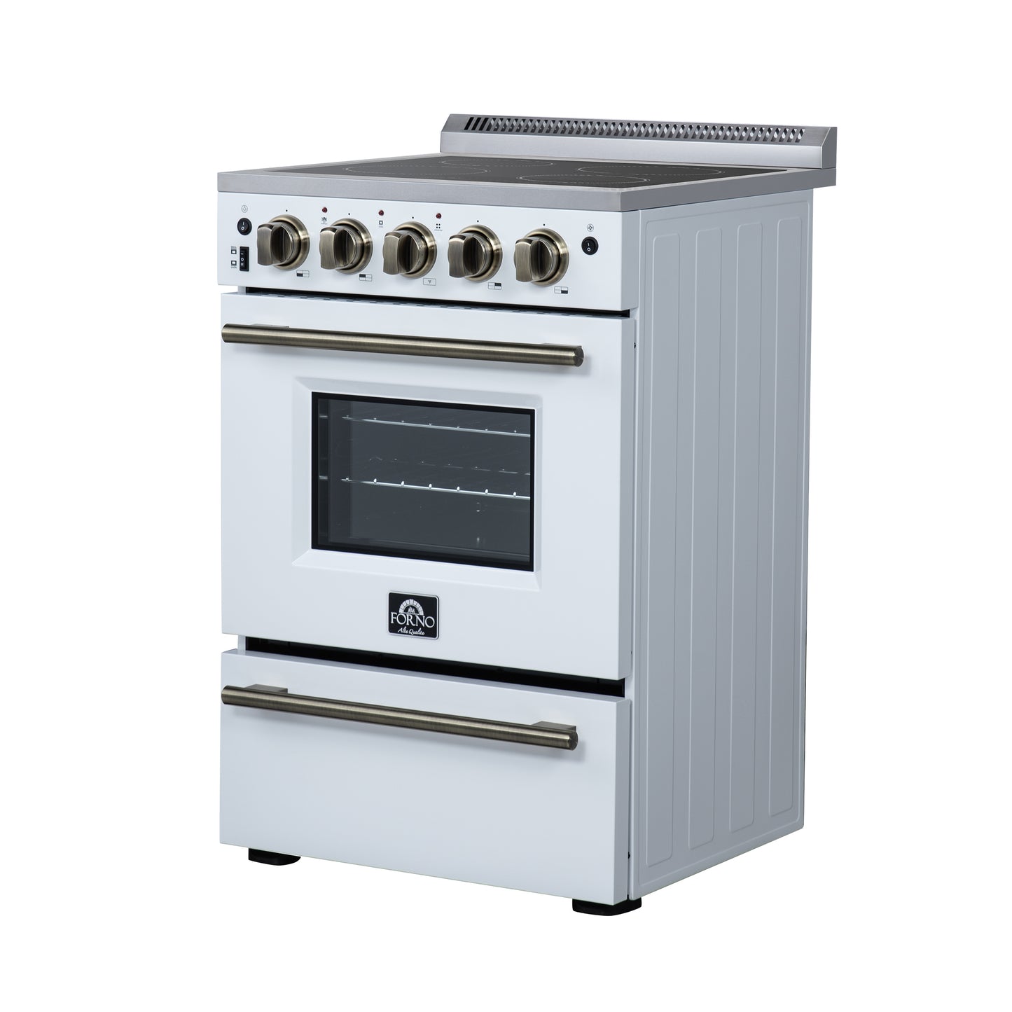 Forno Loiano 24 Inch Freestanding Electric Range in White, Canada Version, Plug and Cord Included