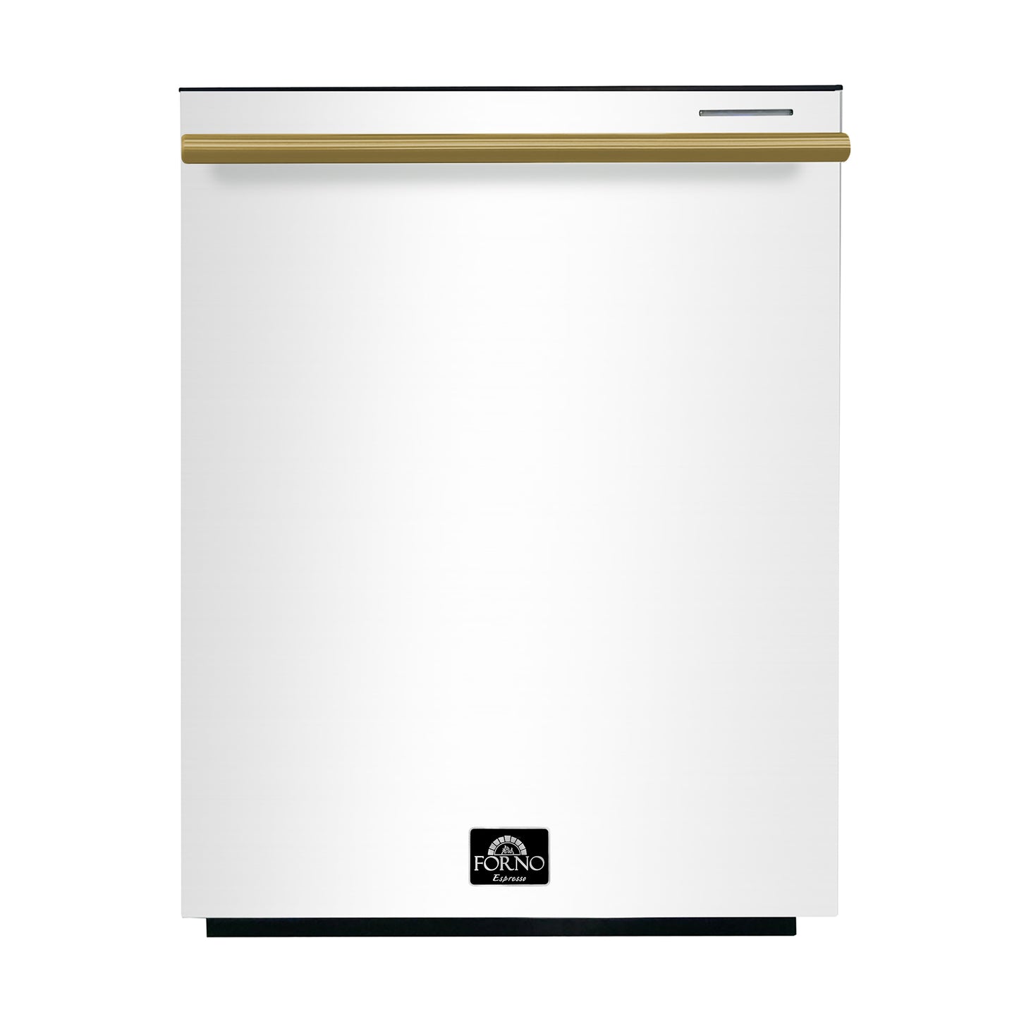 FORNO Premium 4-Piece Kitchen Bundle - Leonardo Espresso 30" White Range, 30" White Range Hood, 31" White Bottom Freezer Refrigerator, 24" White Built-In Dishwasher - FBDL-006-03CA