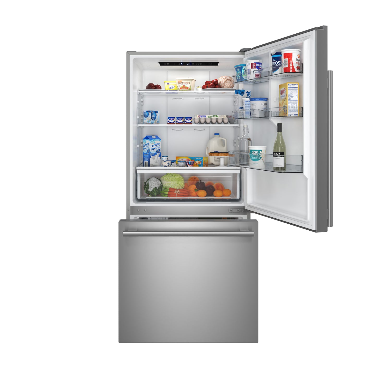 Forno Milano 2-Piece 62-Inch Freestanding Dual Bottom Freezer Refrigerator, Stainless Steel – 34.4 cu.ft, Touch Control, Ice Maker