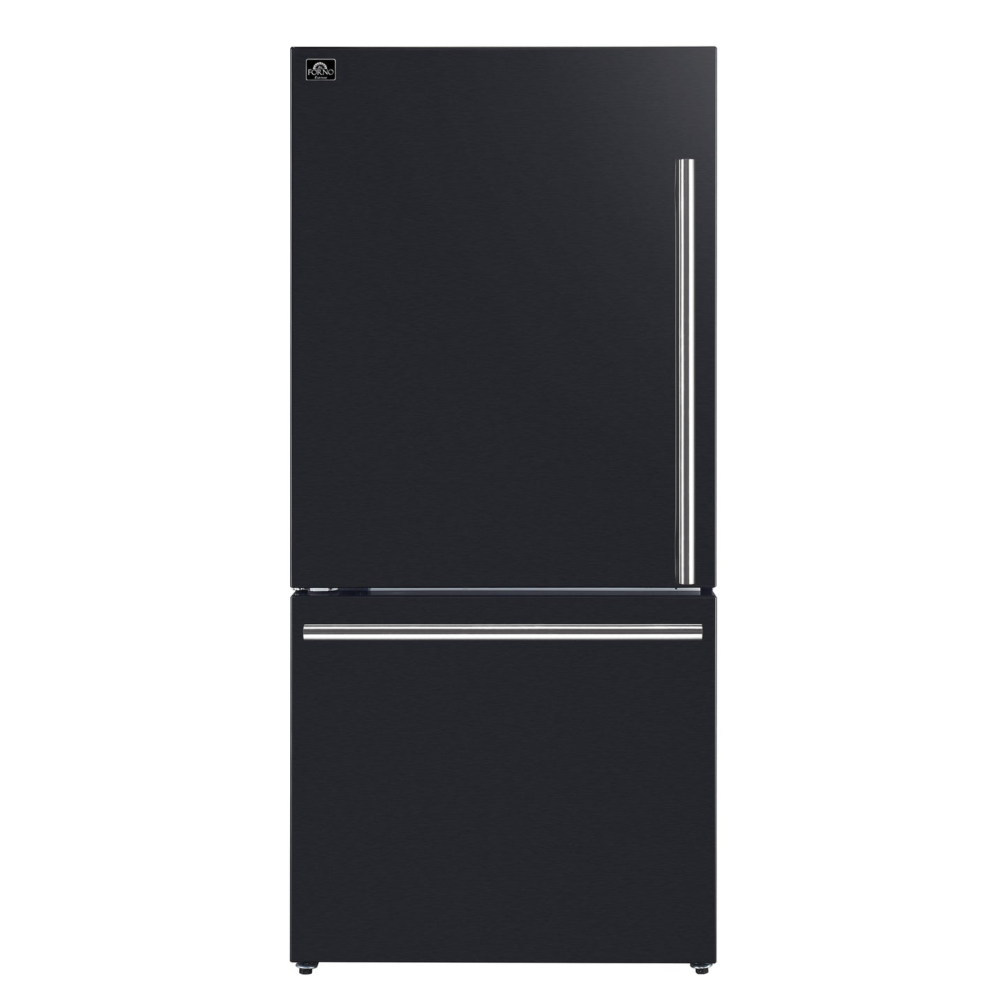 Forno Milano 2-Piece 62-Inch Freestanding Dual Bottom Freezer Refrigerator in Black – 34.4 cu.ft, Touch Control, Ice Maker