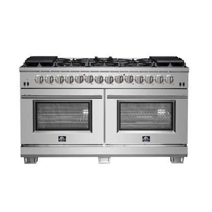 Forno Capriasca 60-Inch Freestanding Dual Fuel Range, 10 Burners, True Convection Oven