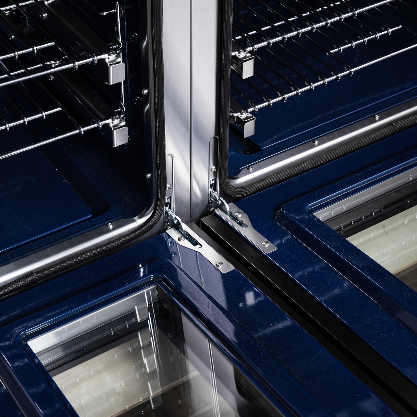 Forno Massimo 48-Inch Black Freestanding Gas Range, 8 Burners, True Convection Oven