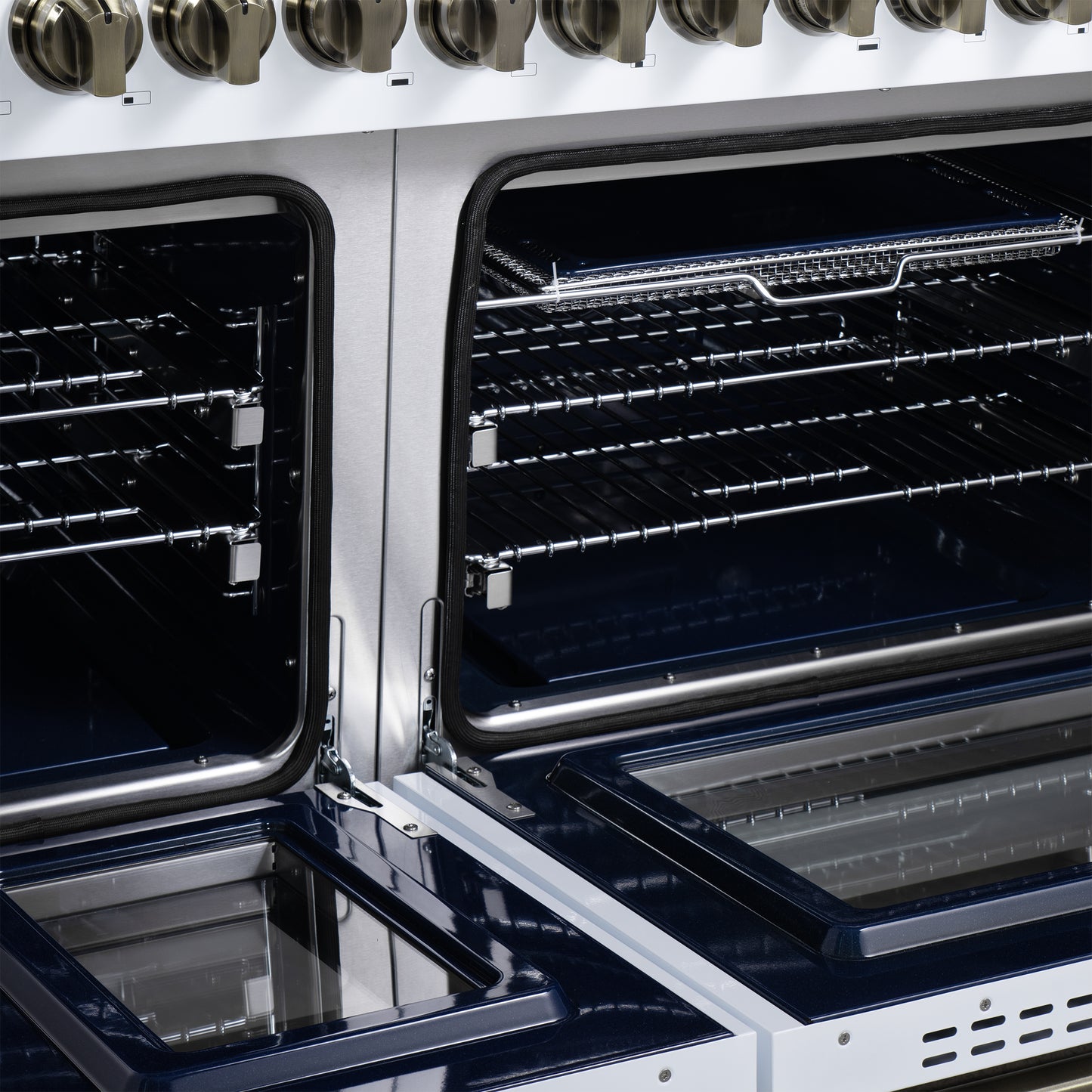 Forno Massimo 48-Inch White Freestanding Gas Range, 8 Burners, True Convection Oven