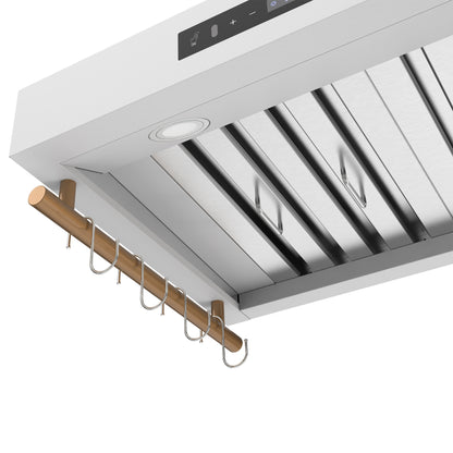 Forno Venezia 30 Inch Wall-Mounted Range Hood in White with Touch Controls and Baffle Filters