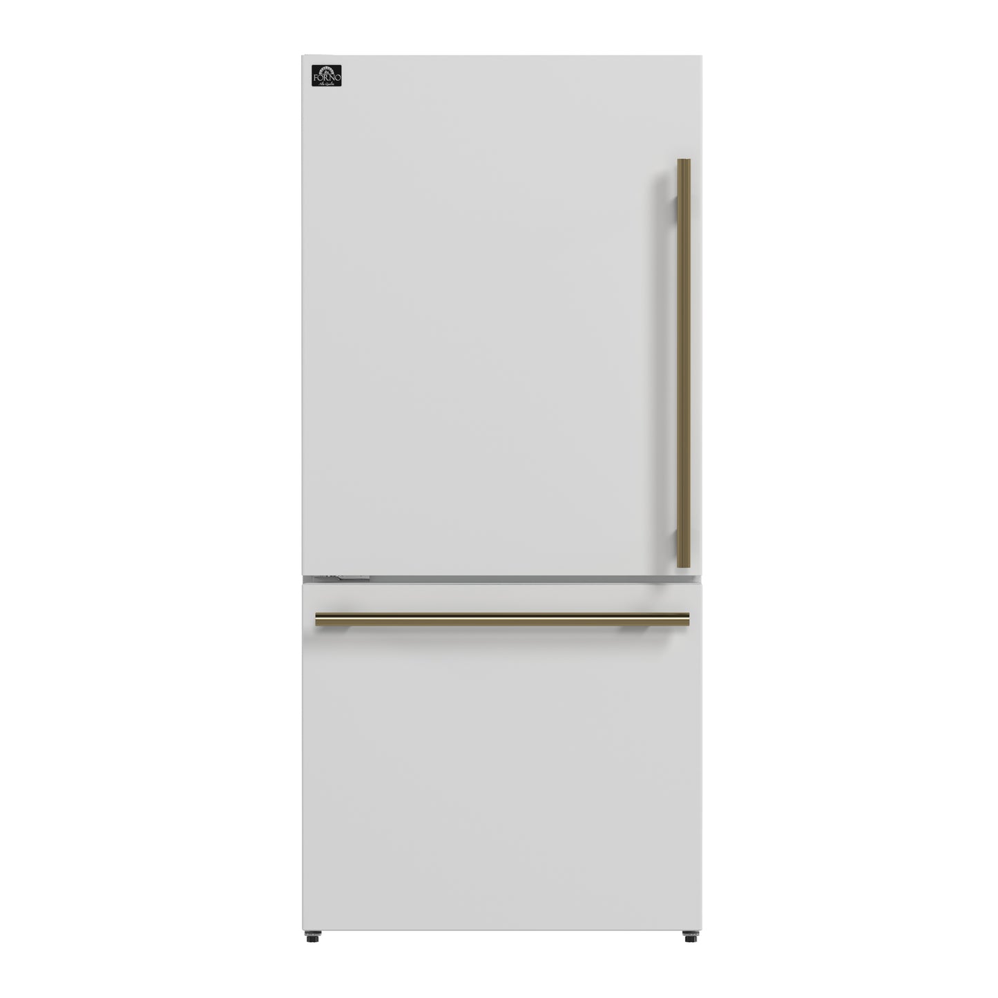 Forno Milano 2-Piece 62-Inch Freestanding Dual Bottom Freezer Refrigerator, White – 34.4 cu.ft, Touch Control, Ice Maker