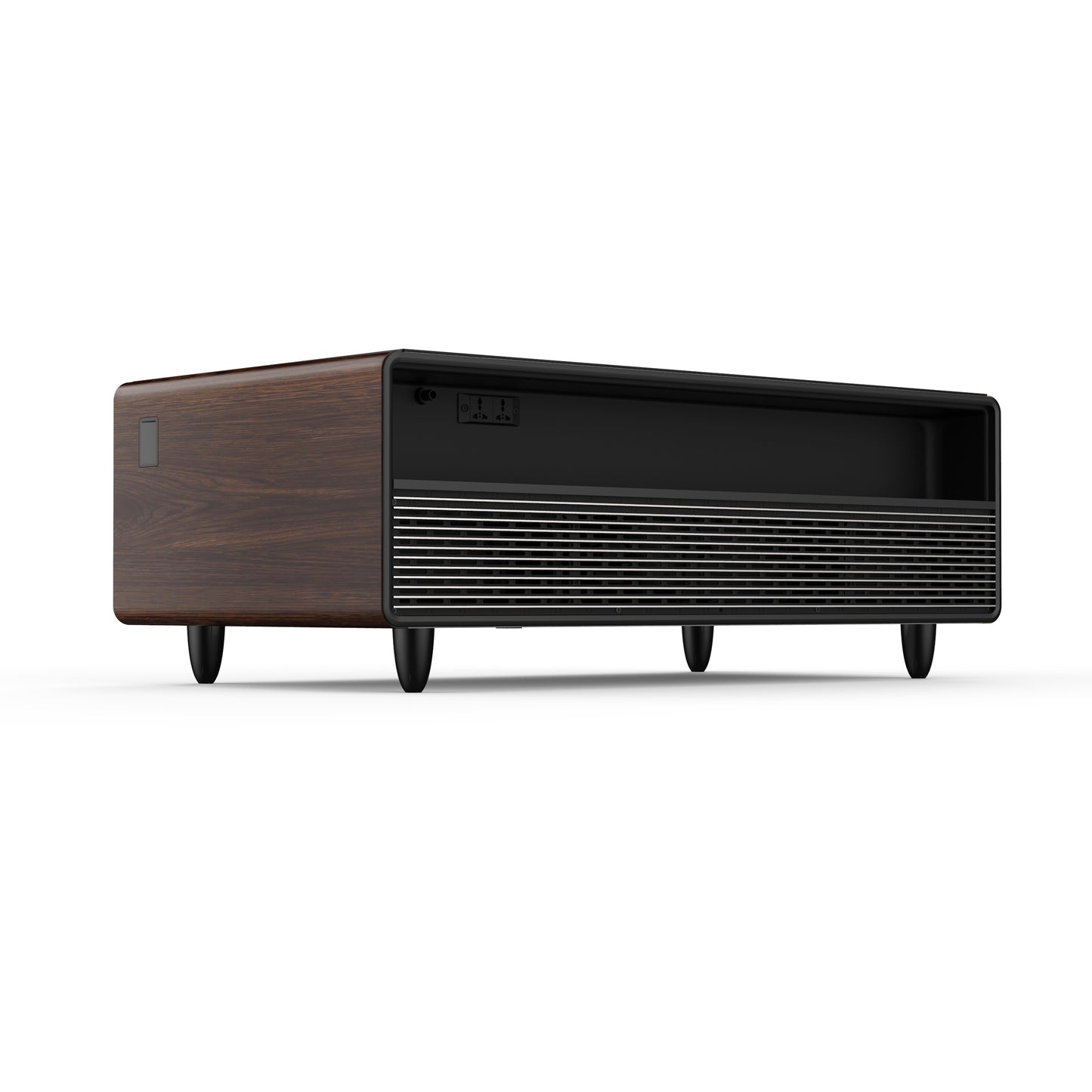 Forno Evoluto Tavolo 51-Inch Smart Coffee Table with Wood-Accent Sides – Dual Cooling Zones, Wireless Charging Pad & Built-In Bluetooth Speakers
