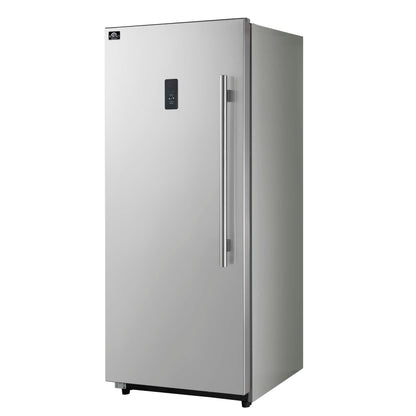 Forno Fortezza 28 Inch Left-Swing Freezer, Stainless Steel with Automatic Ice Maker