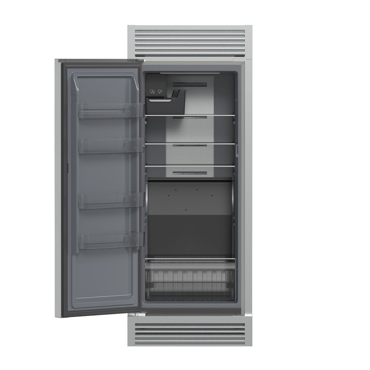 Forno Fortezza 32 Inch Left-Swing Freezer with Standard Trim Grill, Stainless Steel, with Automatic Ice Maker