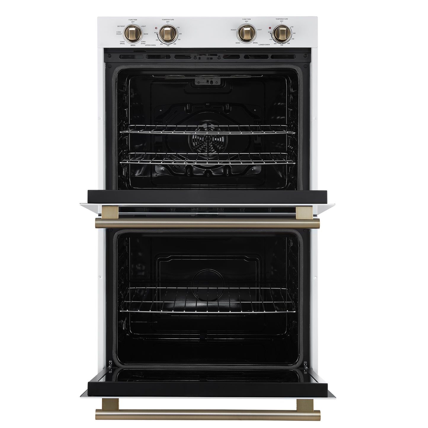 Forno Vomero 30-Inch Double Wall Oven, White, 10 cu.ft Total Capacity, 7100W Convection, Mechanical Controls, Manuel Steam Clean