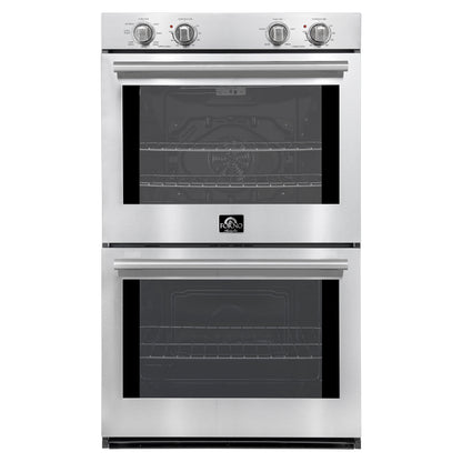 Forno Vomero 30-Inch Double Wall Oven, Stainless Steel, 10 cu.ft Total Capacity, 7100W Convection, Mechanical Controls, Self-Cleaning Function