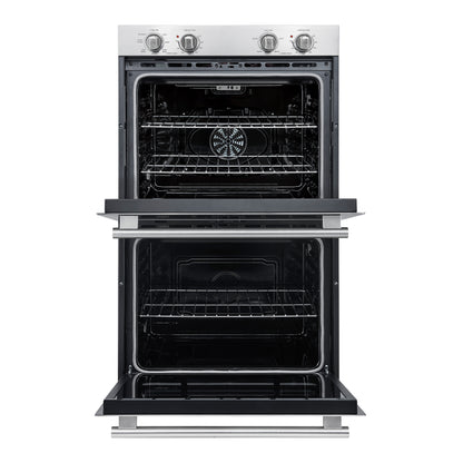 Forno Vomero 30-Inch Double Wall Oven, Stainless Steel, 10 cu.ft Total Capacity, 7100W Convection, Mechanical Controls, Self-Cleaning Function