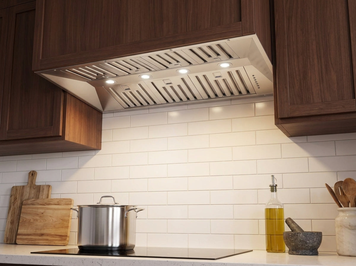 Forno Altilia 60-Inch Insert Range Hood, Stainless Steel, LED Lighting, Baffle Filters